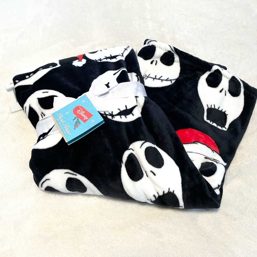 New Tim Burton’s Nightmare Before Santa Jack Skellington Plush Blanket Throw